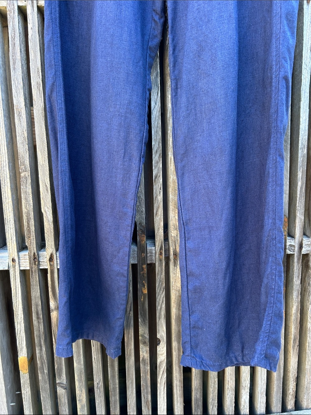 Vintage Polo Ralph Lauren Navy Blue Pleated Linen Trousers 30x32 RN 41381 - Picture 4 of 12